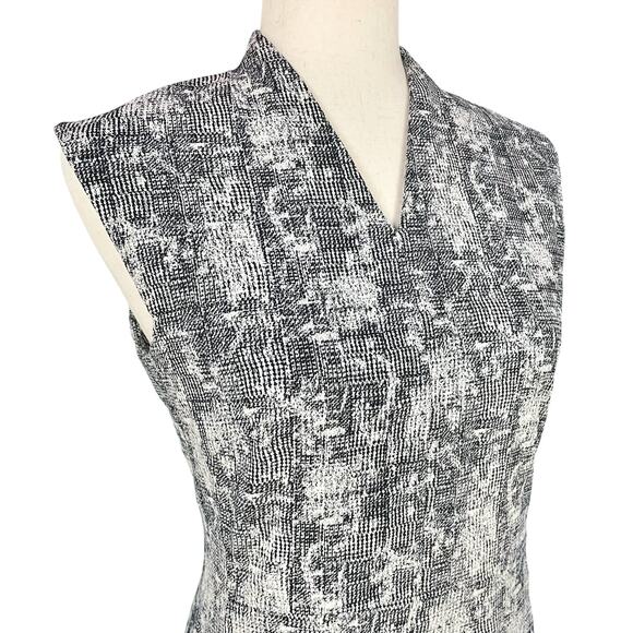 MM LAFLEUR Aditi Sheath Dress in Black & White Crackle Size 6 Career Workwear - Picture 4 of 10